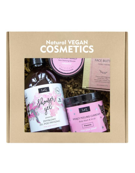 Zestaw kosmetyków Kocica – żel pod prysznic 500 ml + mus do mycia twarzy 100 ml + masło 50 ml + scrub 200 ml | LaQ
