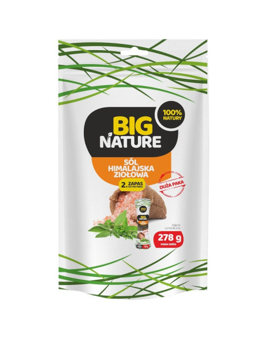 Przyprawa sól himalajska ziołowa 2x zapas do młynka 278g | Big Nature
