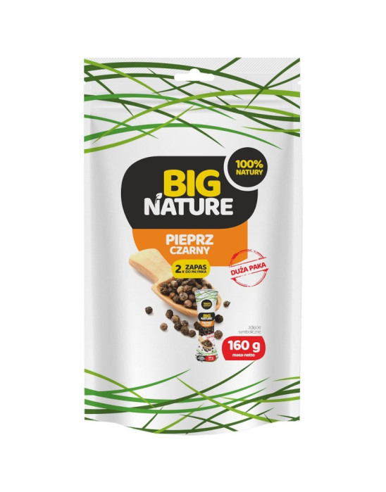 Przyprawa pieprz czarny 2x zapas do młynka 160g | Big Nature