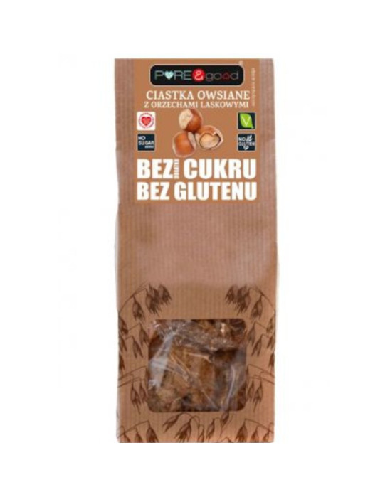 Ciasteczka owsiane z orzechami laskowymi 150g | Pure&Good