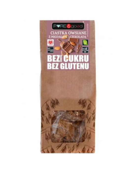 Ciasteczka owsiane z migdałami i czekoladą 150g | Pure&Good