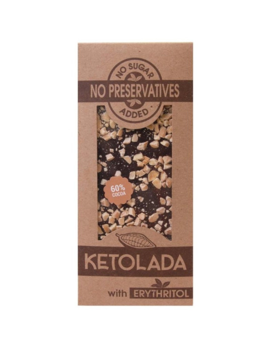 Czekolada 60% kakao z migdałami bez dodatku cukru 100g | Ketolada