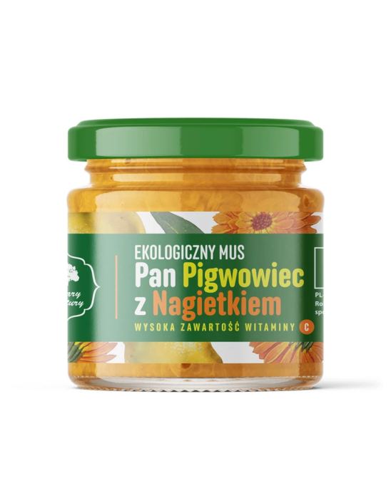 Ekologiczny mus Pan Pigwowiec z nagietkiem 200g | Dary Natury