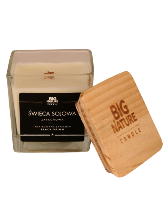 Świeca sojowa inspirowana zapachem Black Opium 205g | Big Nature