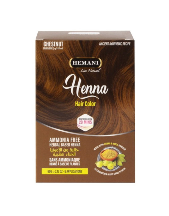 Henna do włosów kasztanowa 6x10g | Hemani