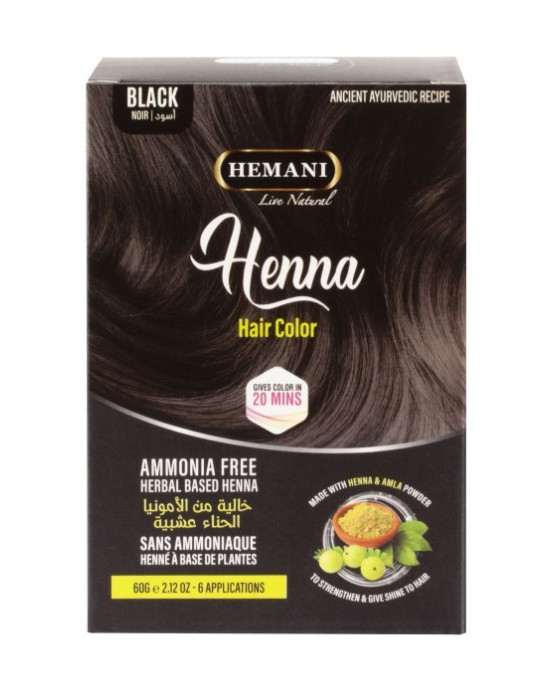 Henna do włosów czarna 6x10g | Hemani