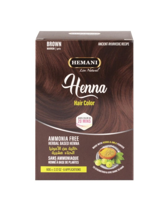 Henna do włosów brązowa 6x10g | Hemani