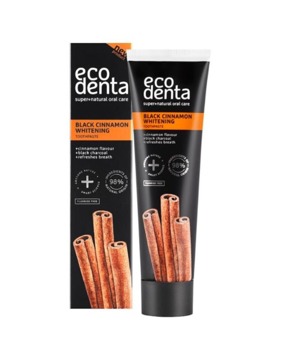 Pasta do zębów wybielająca czarny cynamon bez fluoru 100 ml | Ecodenta