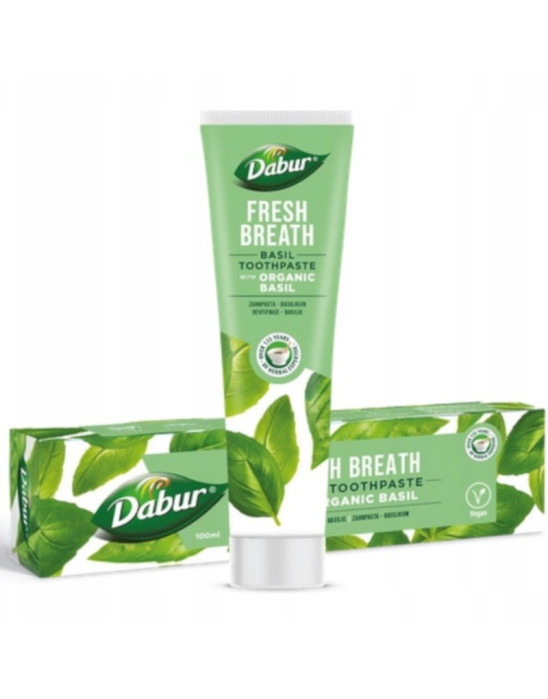 Bazyliowa pasta do zębów świeży oddech bez fluoru 100 ml | Dabur