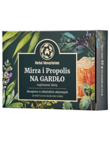 Pastylki do ssania mirra i propolis na gardło 24 szt | Herbal Monasterium