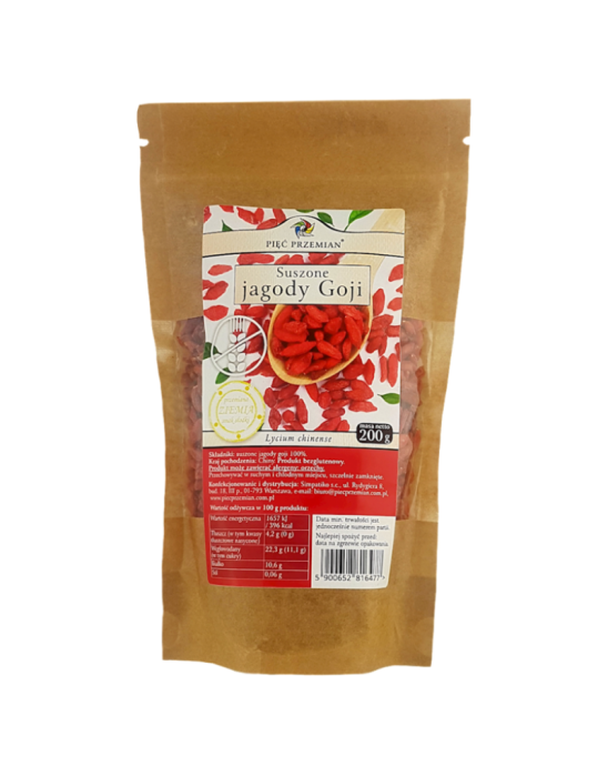 Jagody goji szuszone 200 g | Pięć Przemian