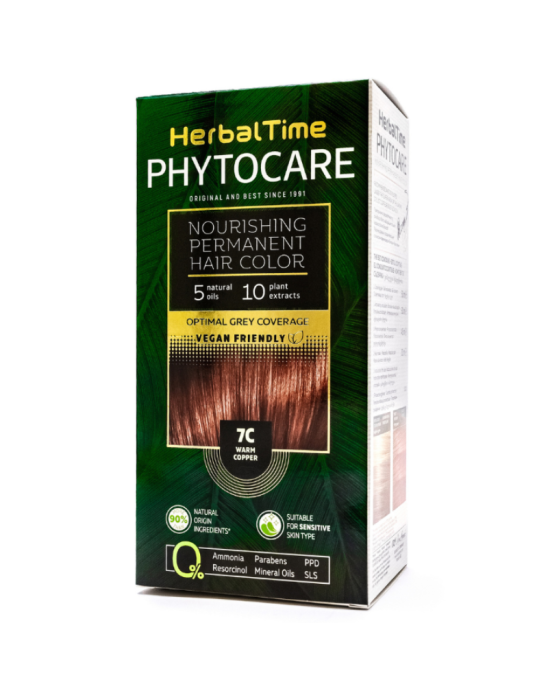 Farba do włosów 7C ciepła miedź 1 szt | Herbal Time Phylocare
