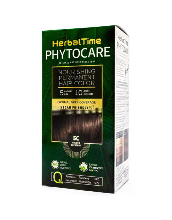 Farba do włosów 5C złoty kasztan 1 szt | Herbal Time Phytocare