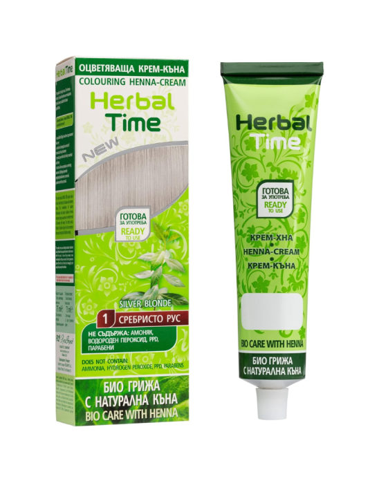 Henna do włosów 1 srebrny blond 75 ml | Herbal Time