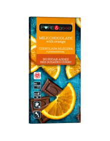 Czekolada mleczna z pomarańczą bez dodatku cukru 75 g | Pure&Good