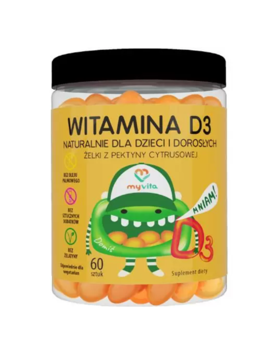 Żelki z pektyny cytrusowej wit D3 60 szt | MyVita