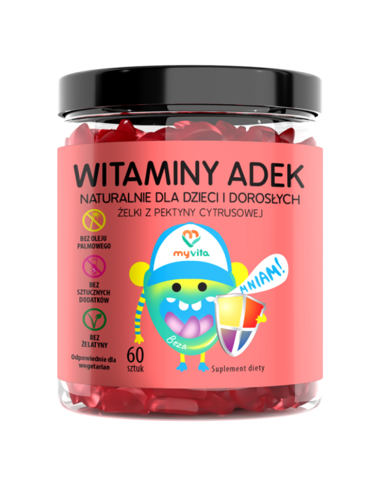 Żelki z pektyny cytrusowej witaminy ADEK 60 szt | MyVita