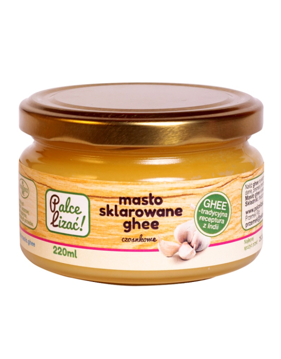 Masło sklarowane ghee czosnkowe 220 ml | Palce Lizać