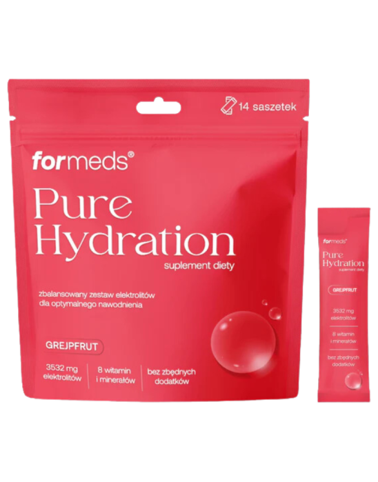 Zestaw elektrolitów pure hydration grejpfrut 14 saszetek | Formeds