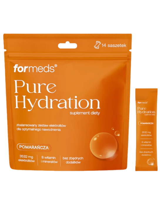 Zestaw elektrolitów pure hydration pomarańcza 14 saszetek | Formeds