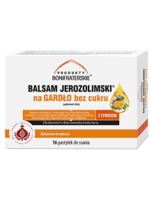 Balsam jerozolimski pastylki na gardło bez cukru 16 szt | Produkty Bonifraterskie