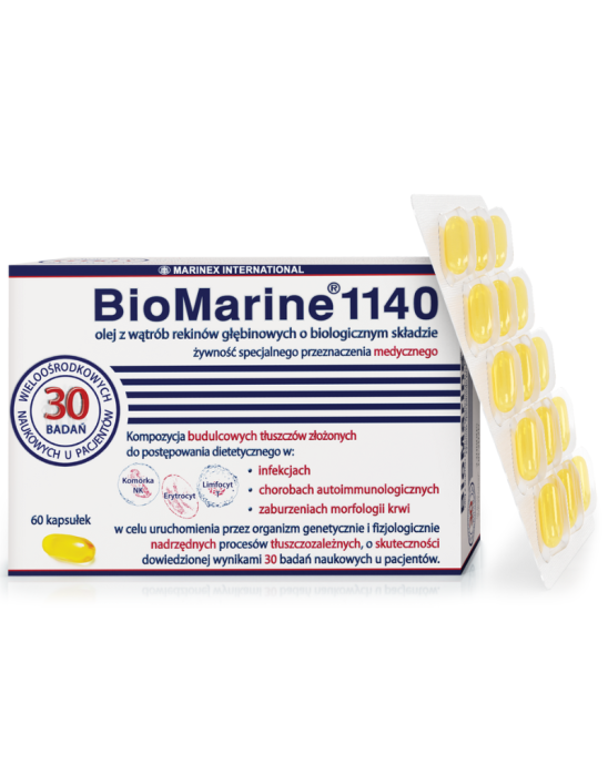 BioMarine 1140 olej z wątroby rekina 60 kaps | Marinex