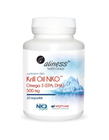 Krill Oil NKO Omega 3 z astaksantyną 500 mg 60 kaps | Aliness