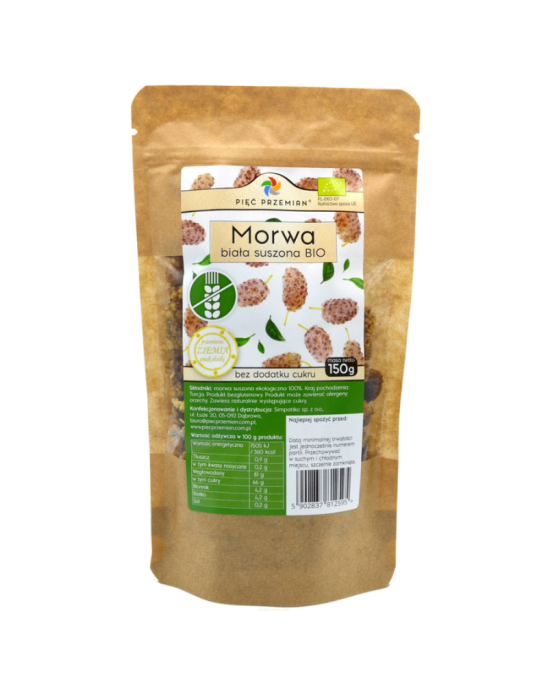 Morwa biała suszona bio 150 g | Pięć Przemian