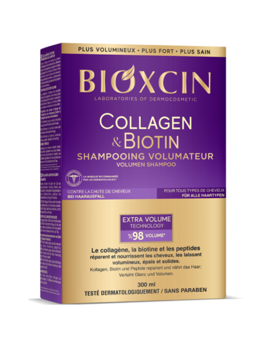 Szampon dodający włosom objętości collagen & biotin 300 ml | Bioxcin