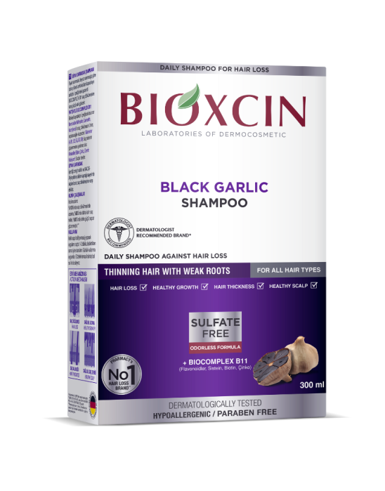 Szampon z czarnym czosnkiem przeciw wypadaniu 300 ml | Bioxcin