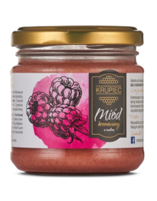 Miód kremowany z maliną 220 g | Miody Krupiec