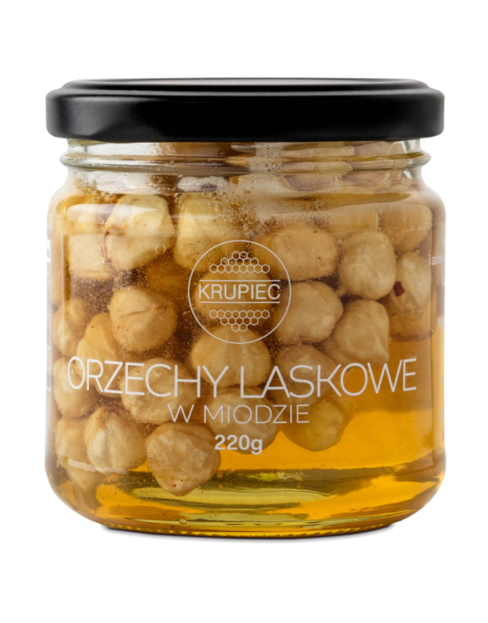 Orzechy laskowe w miodzie 220 g | Miody Krupiec
