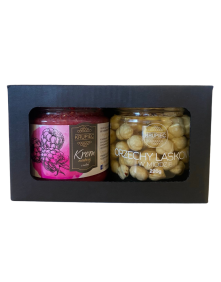 Krem miodowy z maliną 220g + orzechy laskowe w miodzie 220 g | Miody Krupiec