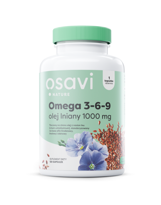 Omega 3-6-9 olej lniany 1000 mg 120 kaps | Osavi