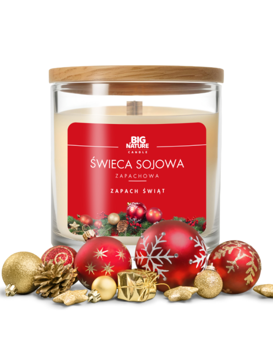 Świeca sojowa zapach świąt 150g | Big Nature