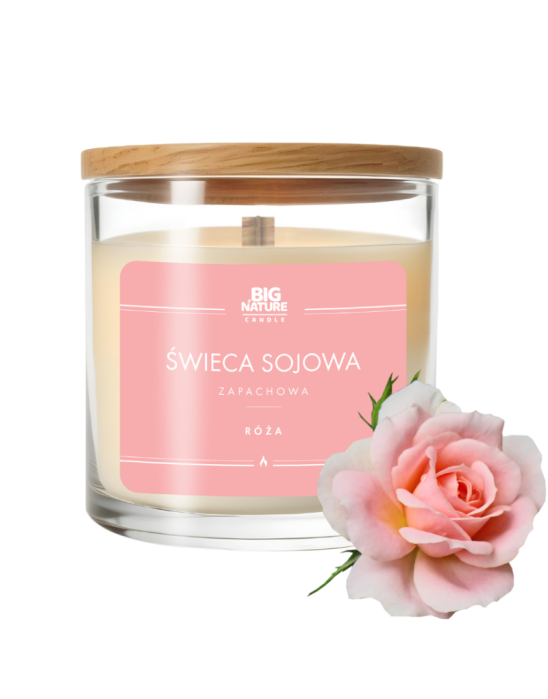 Świeca sojowa róża 150g | Big Nature