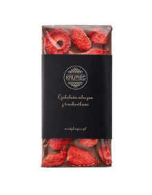 Ręcznie wykonana czekolada z truskawkami 85g | Miody Krupiec