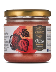 Miód kremowany z truskawką 220 g | Miody Krupiec
