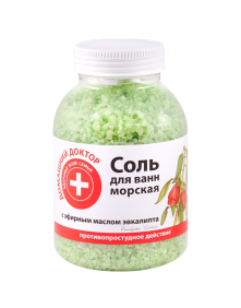 Sól morska do kąpieli z olejkiem eterycznym eukaliptusowym 1 kg | Domowy Doktor
