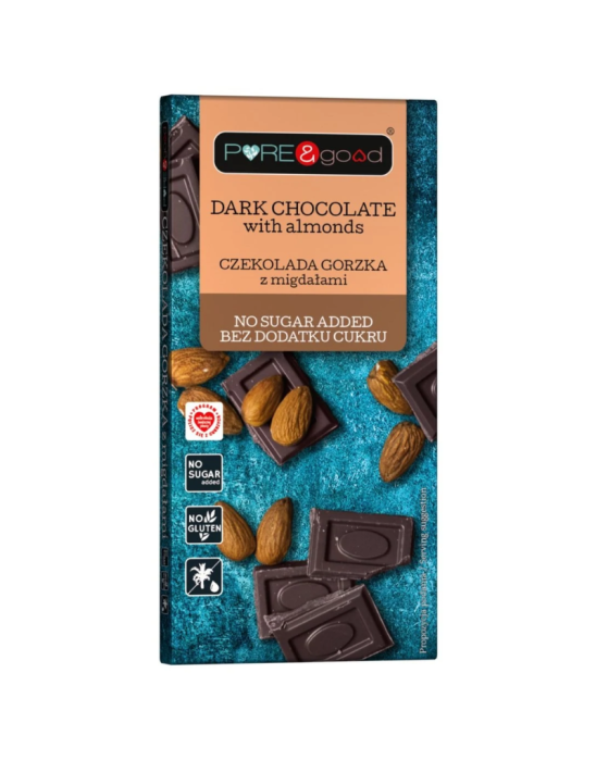 Czekolada gorzka z migdałami 75 g | Pure&Good