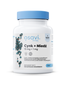 Cynk 15 mg + miedź 1 mg 120 kaps | Osavi