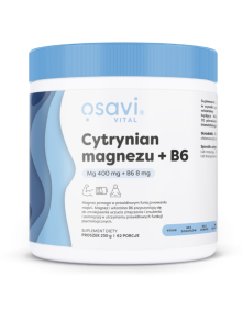 Cytrynian magnezu 400 mg + B6 8 mg 62 porcje | Osavi