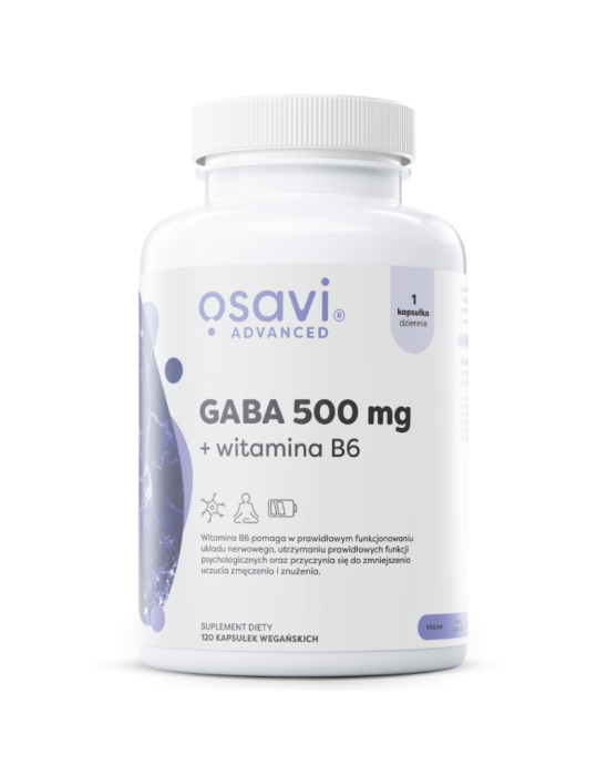 Gaba 500 mg + witamina B6 120 kaps | Osavi
