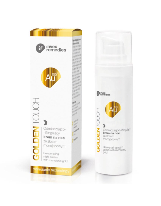 Odmładzający krem na noc ze złotem monojonowym 30 ml | Invex Remedies