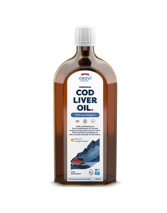 Tran norweski 1000 mg pomarańczowy 500 ml | Osavi