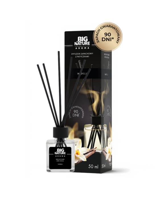 Dyfuzor z patyczkami wanilia 50 ml | Big Nature