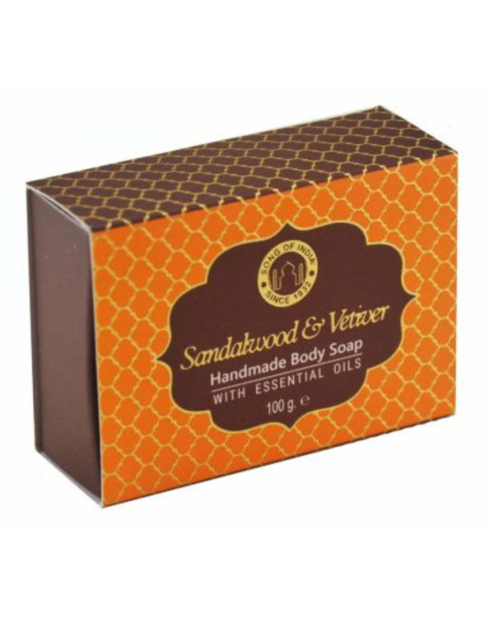 Ręcznie robione mydło glicerynowe Sandalwood & Vetiver 100 g | Song of India