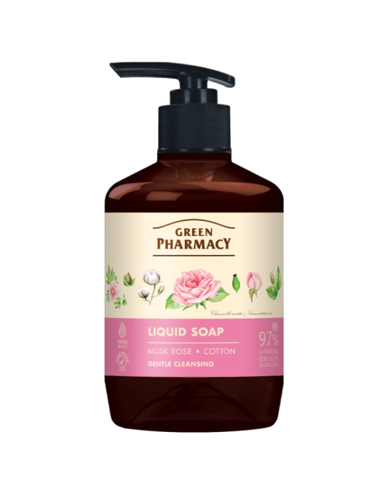Mydło w płynie róża i bawełna 460 ml | Green Pharmacy