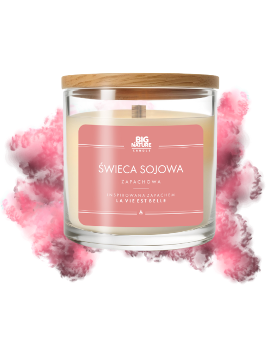 Świeca sojowa inspirowana zapachem La Vie Est Belle 155 g | Big Nature