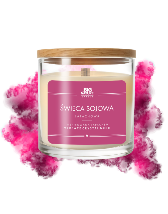 Świeca sojowa inspirowana zapachem Versace Crystal Noir 155 g | Big Nature